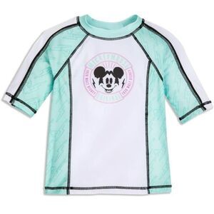 Disney Size 7/8 Mickey Mouse Rash Guard Swim Shirt Sun Protection Kids NEW!​